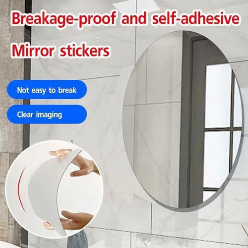 Oval Shape Flexible Self Adhesive Shatterproof Wall Mirror(Size:12x8 Inch)